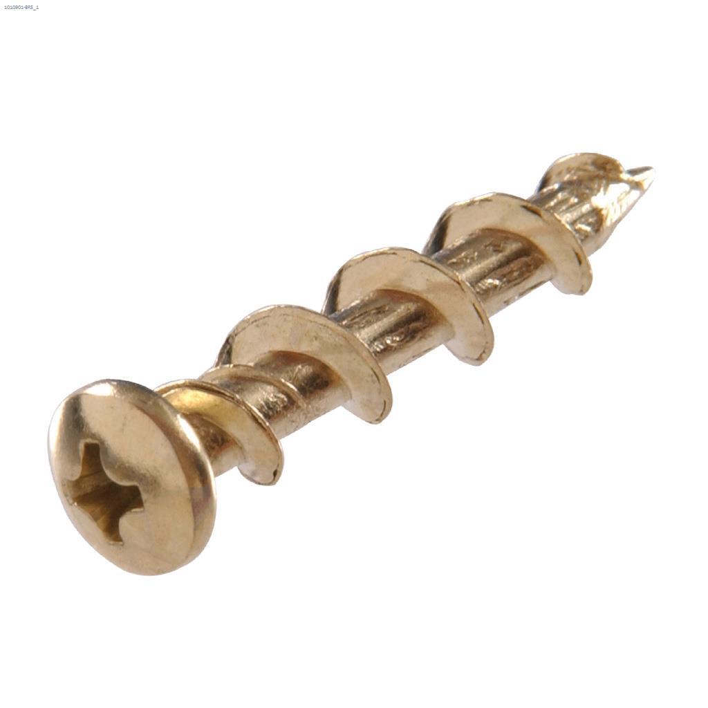 3/16" x 1-1/4" Brass Pan Head Wall Dog Anchor-8/Pack