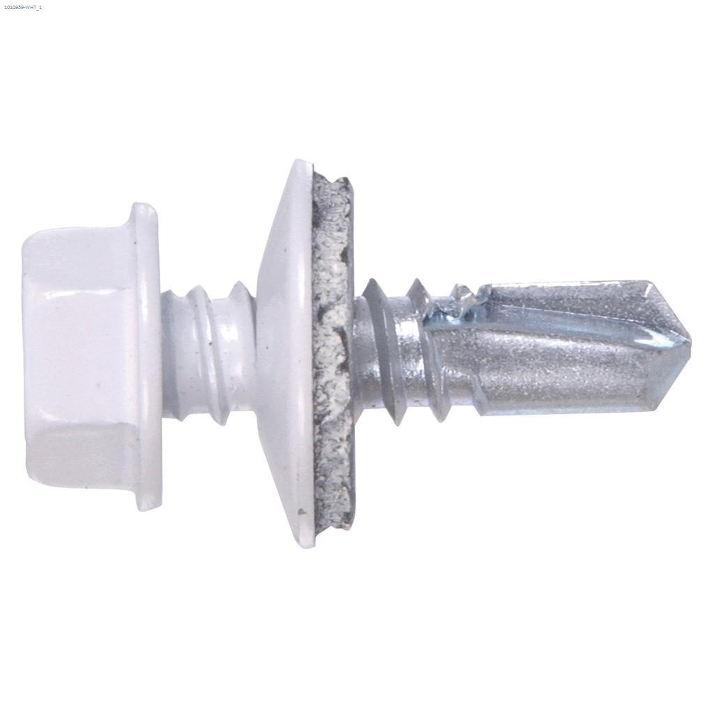 #14 x 7/8" White Lap Stitch Screw-35/Pack
