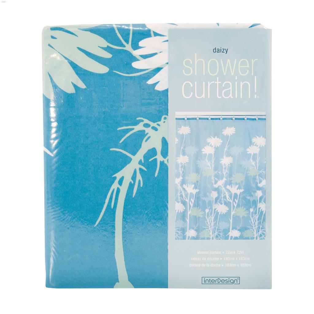 72" x 72" Daizy - Blue/Sage Floral Meadow Shower Curtain