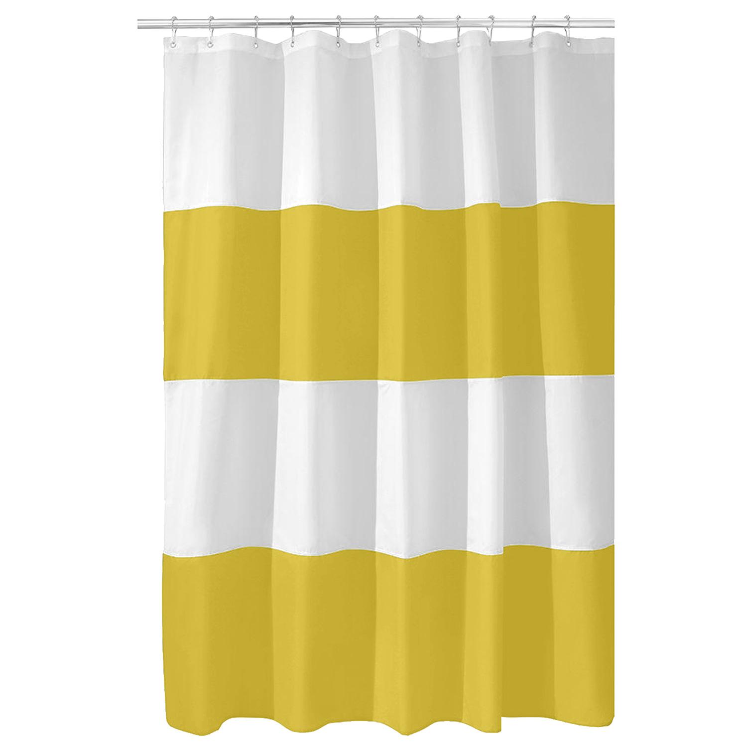72" x 72" Yellow/White Polyester Fabric Zeno Shower Curtain