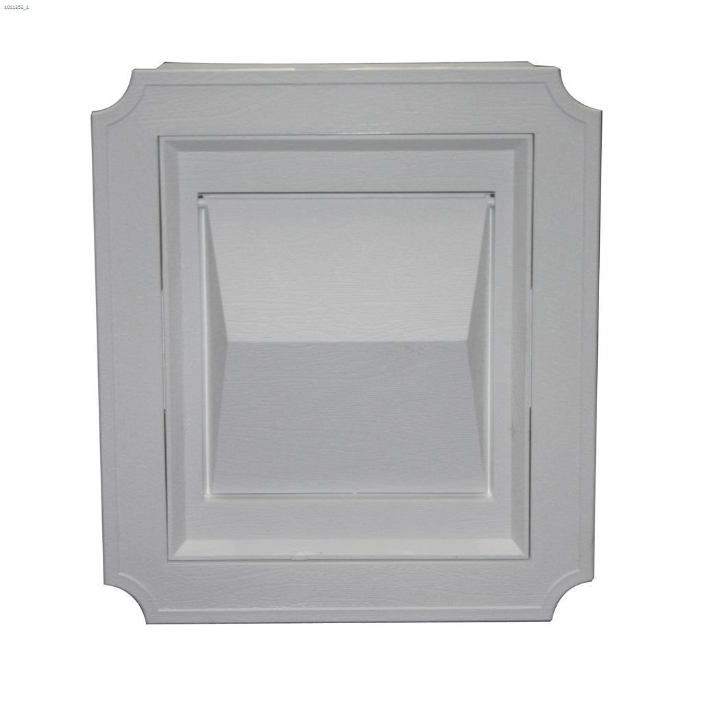 Duraflo 8.564" x 7.564" White Dryer Vent Block Scalloped