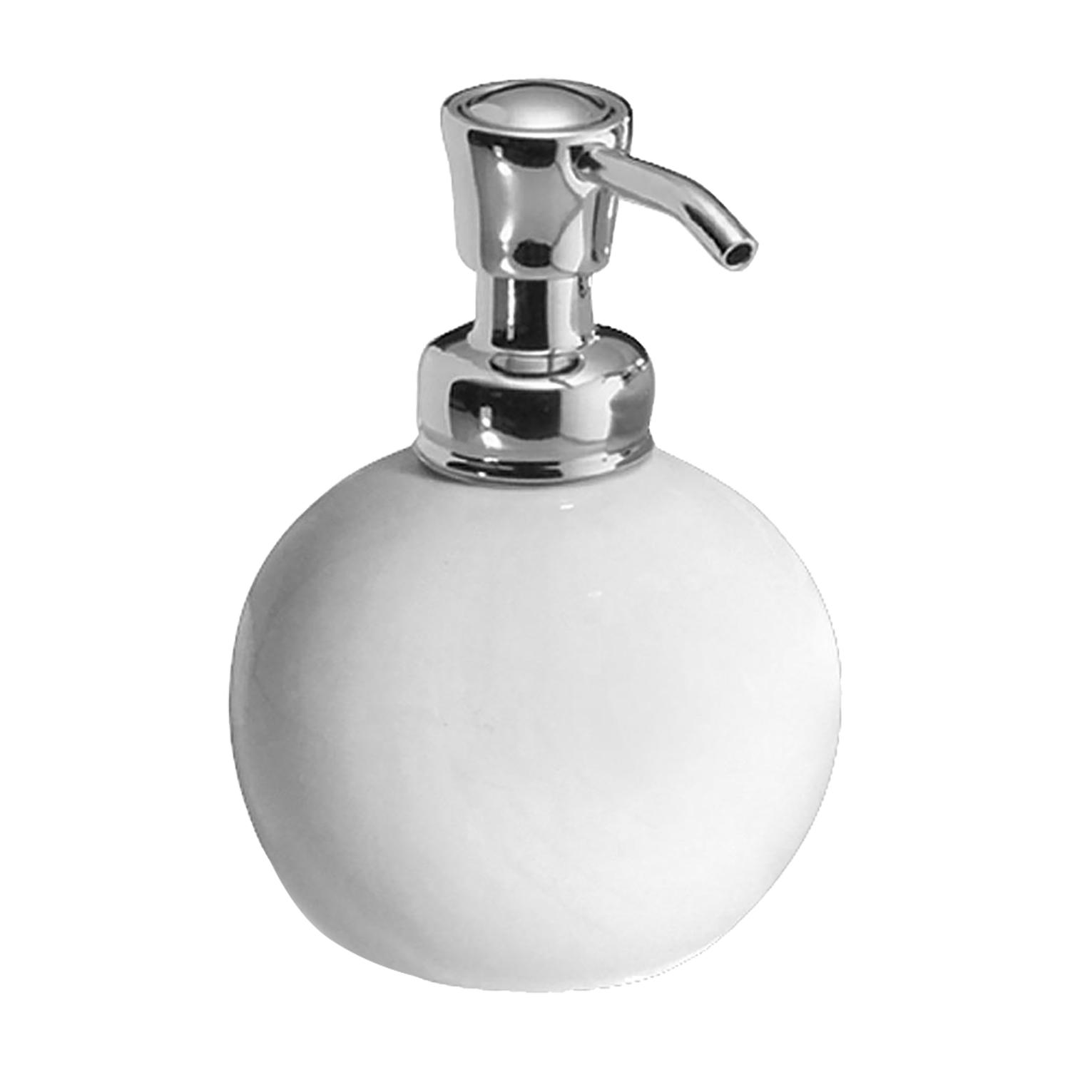 York 10 oz White/Chrome Round Soap Pump Dispenser