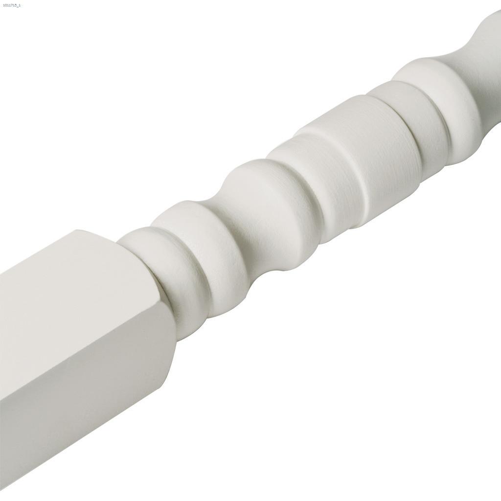 Balustre haut tourné carré à laque blanche 36" x 1-1/4"