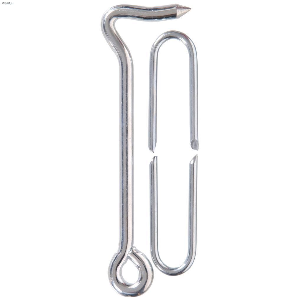 4" Zinc Plated Heavy Gate Hook With Staple