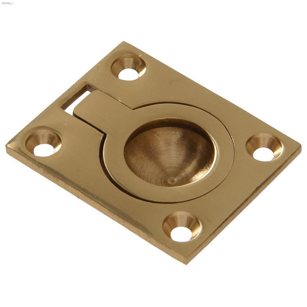 1-3/8" Solid Brass/Bright Brass Flush Ring Pull