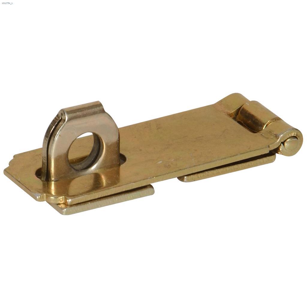 1-1/2" Zinc & Yellow Fixed Staple Safety Hasp