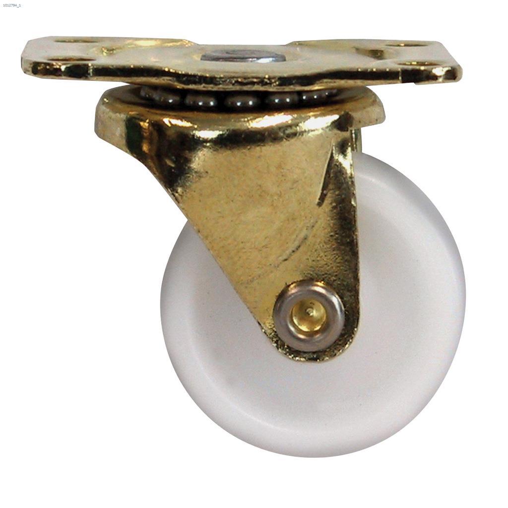 1-1/4" White Light Duty Rectangular Swivel Plate Caster