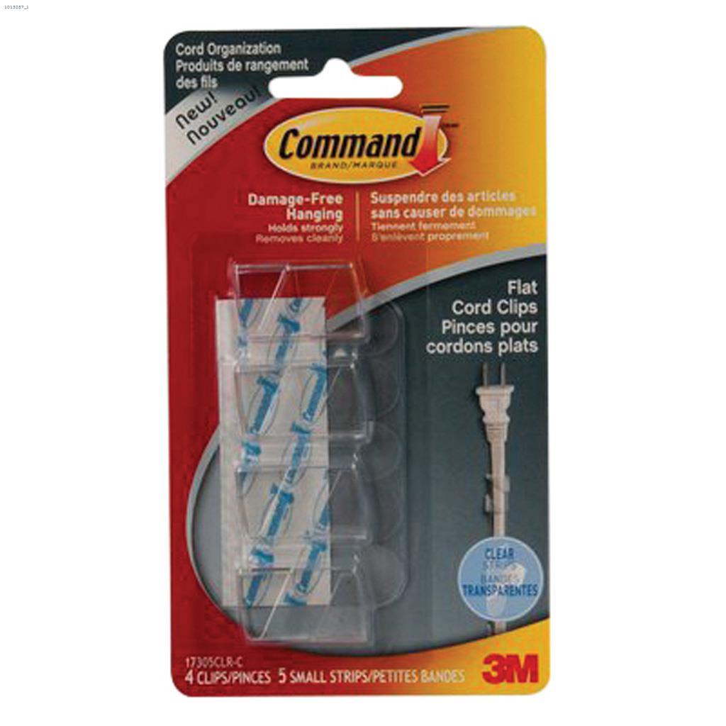 Command Small x 1/2" x 1.3" x 0.81" Clear Cord Clip