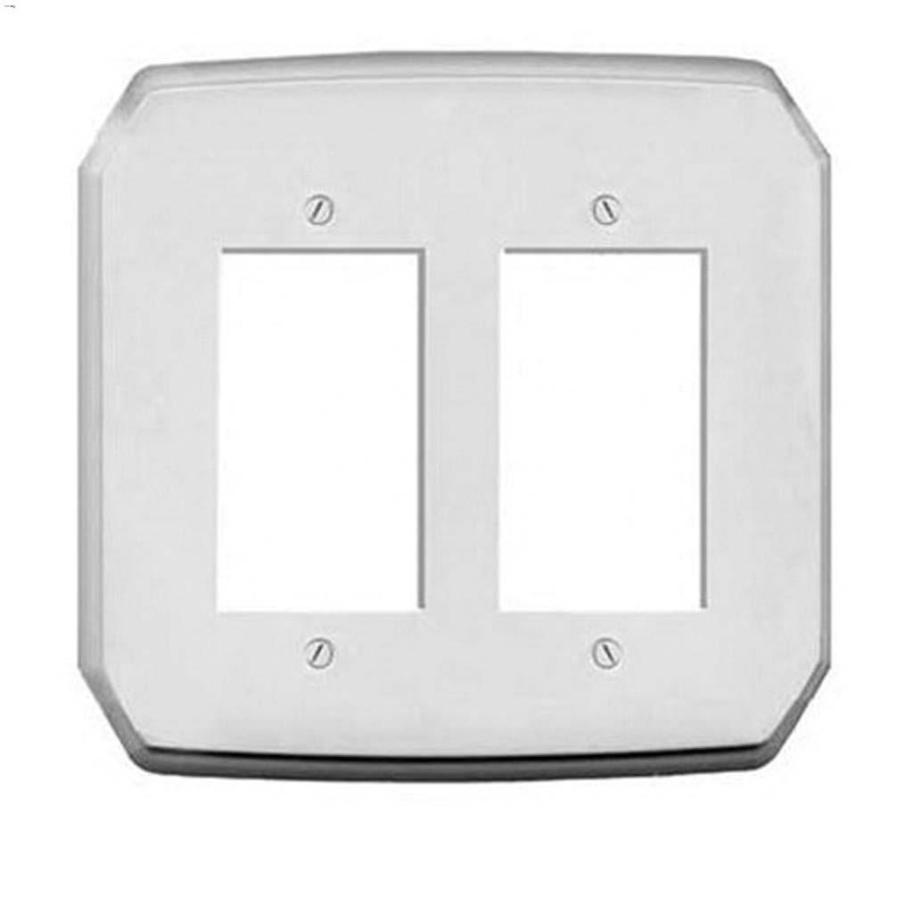 White Plastic Double Rocker Wall Plate