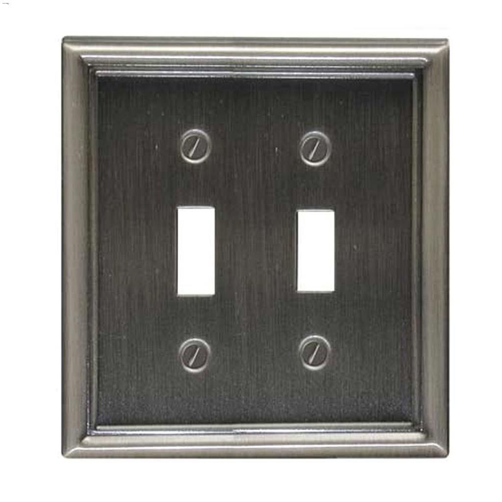 Pewter Metal (2) Double Toggle Wall Plate