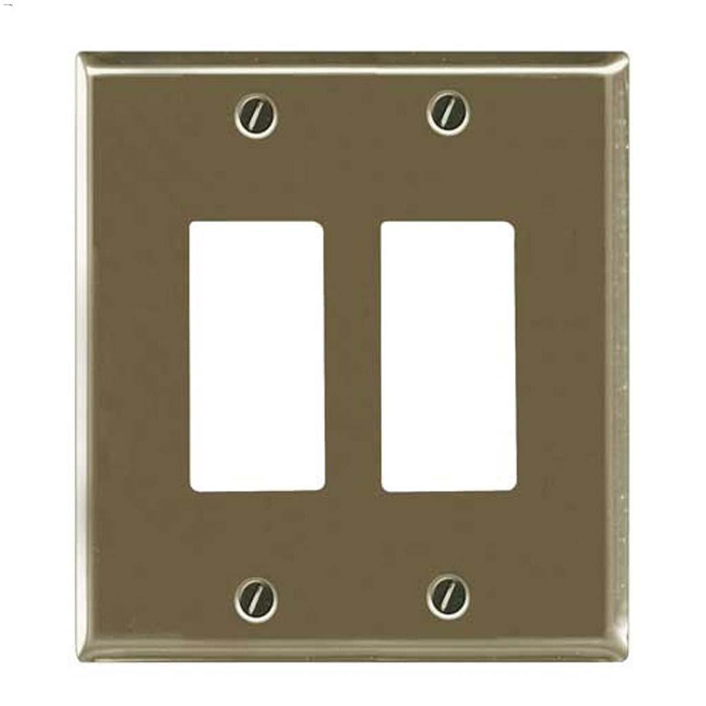 Satin Nickel Metal Double Rocker Wall Plate
