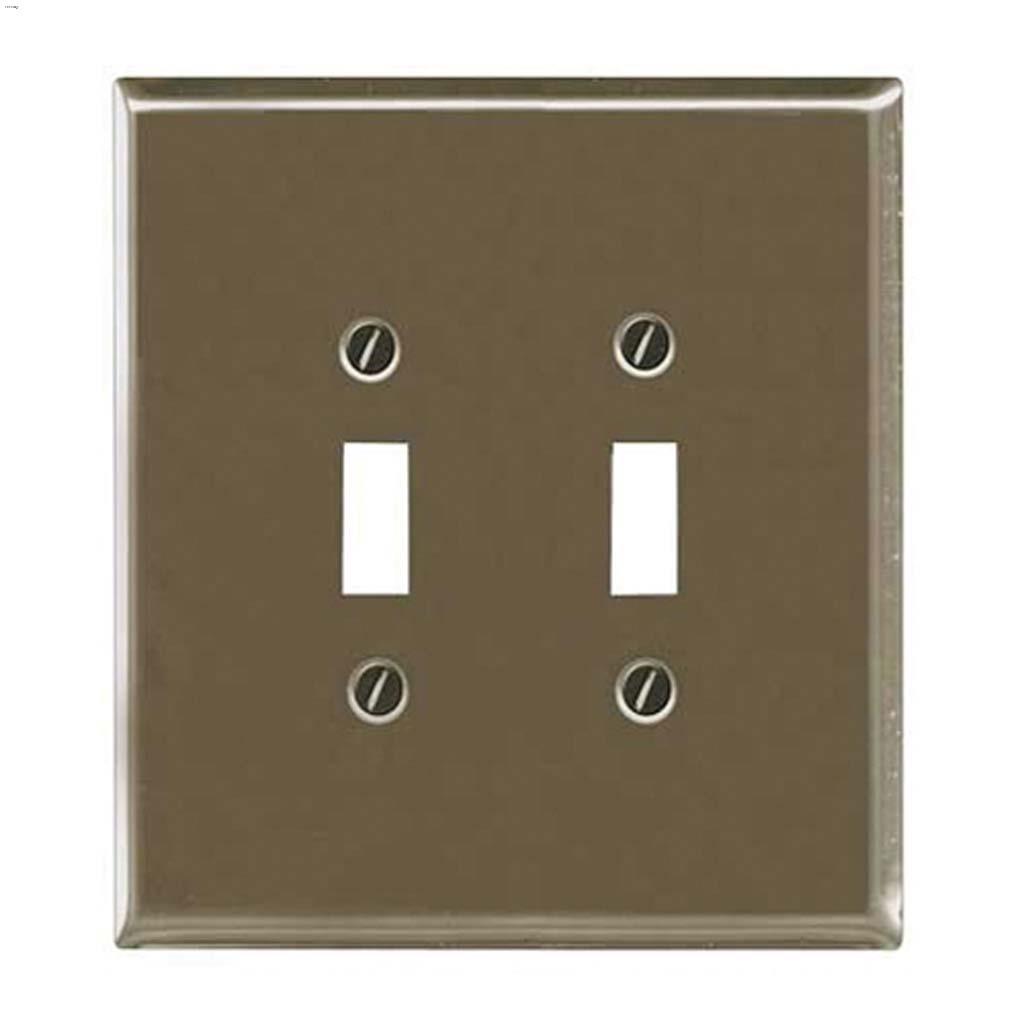 Satin Nickel Metal (2) Double Toggle Wall Plate