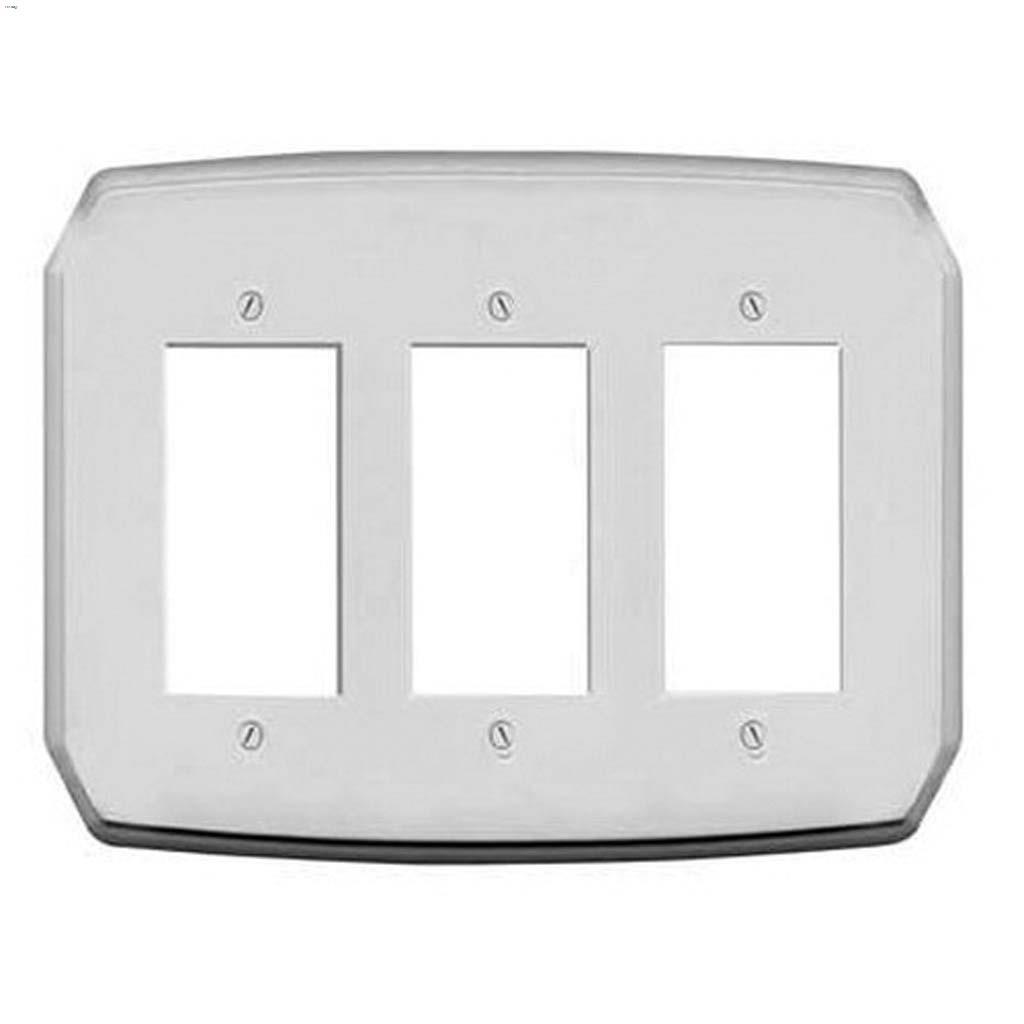 White Plastic Triple Rocker Wall Plate