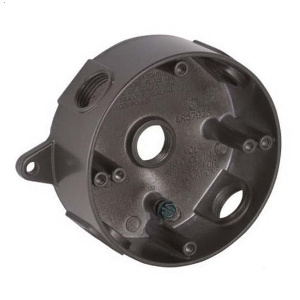 4" x 1-1/2" Bronze Rugged Die Cast Aluminum Round Splice Box