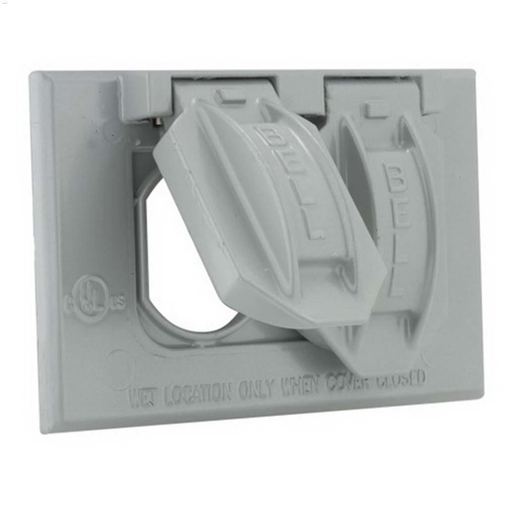 Bell/Raco Gray Rugged Metallic (1) Duplex Receptacle Cover