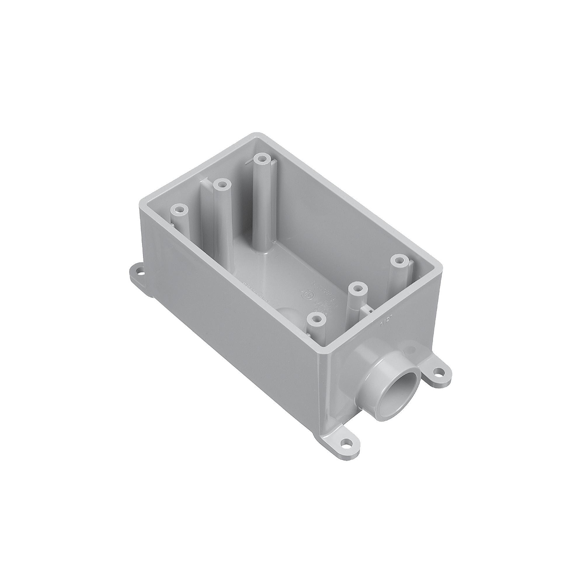 1" x 1/2" Gray PVC Rectangular Single Gang FSE Device Box