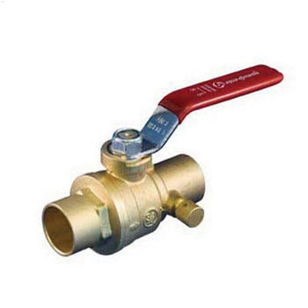 1/2" Solder Forged Brass Full Port Ball Valve With Drain