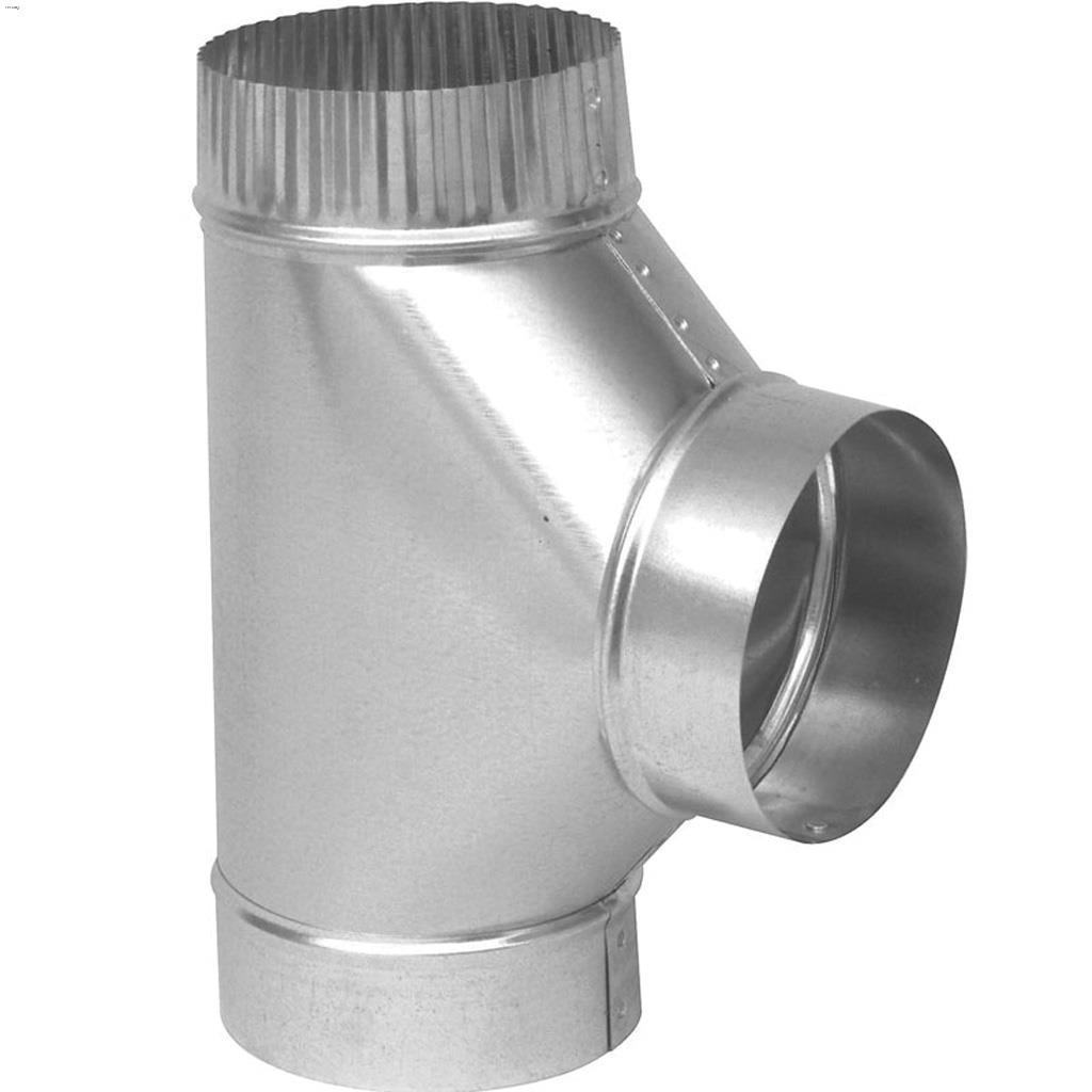 6" x 6" x 4" Galvanized 30-Gauge Full Flow Tee