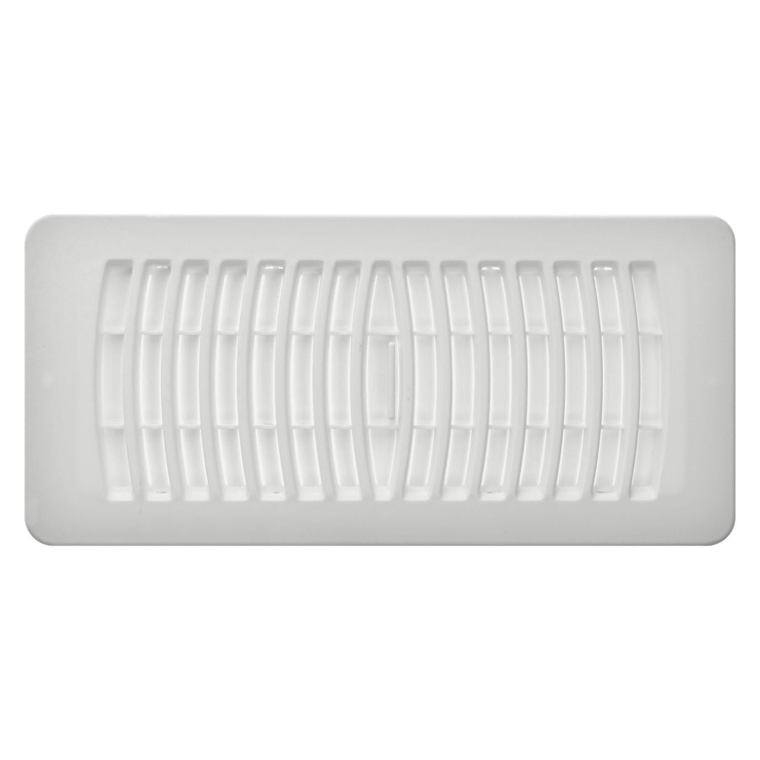 4" x 10" White Louvered Design Floor Register-6/Pack