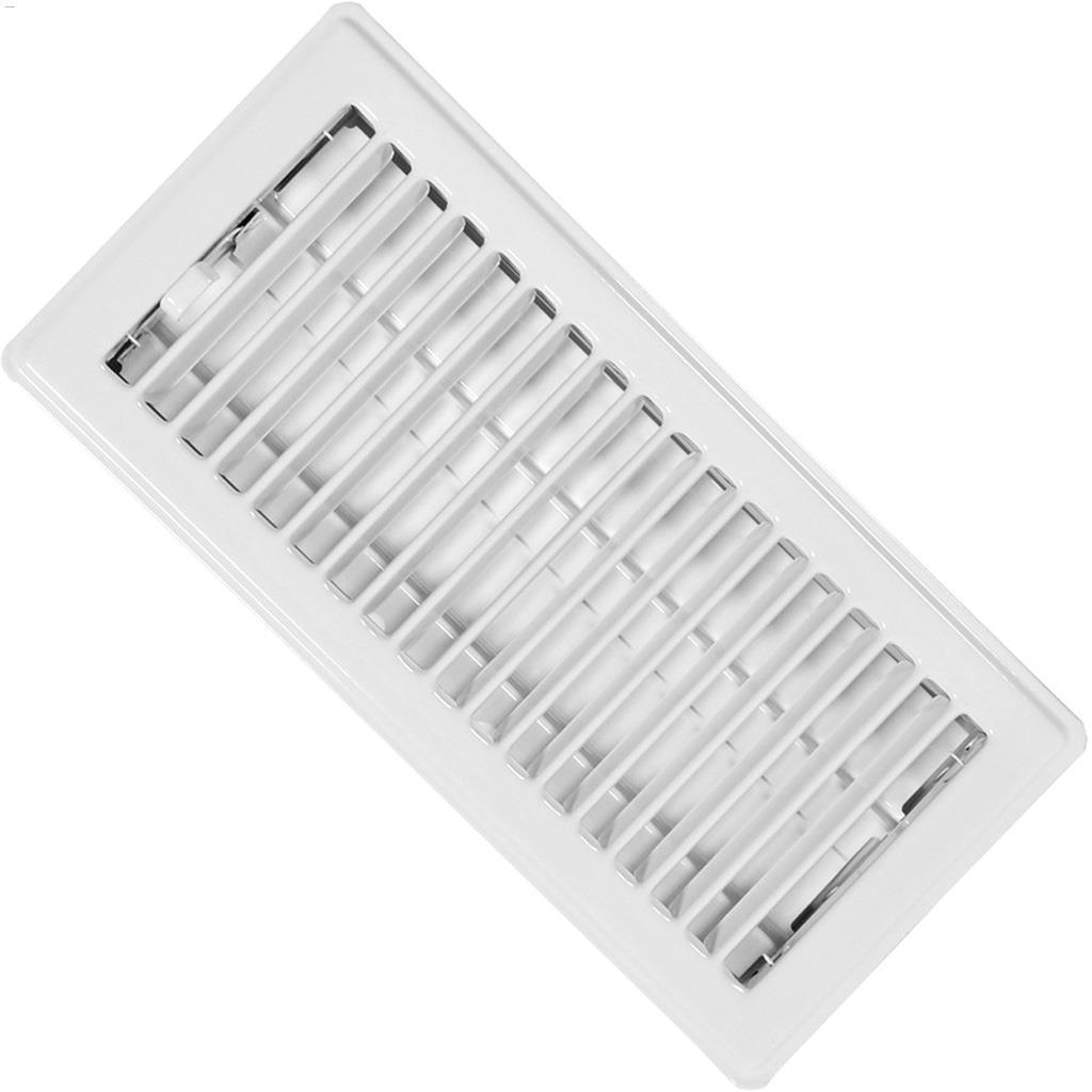 2-1/4" x 10" White Louvered Design Floor Register