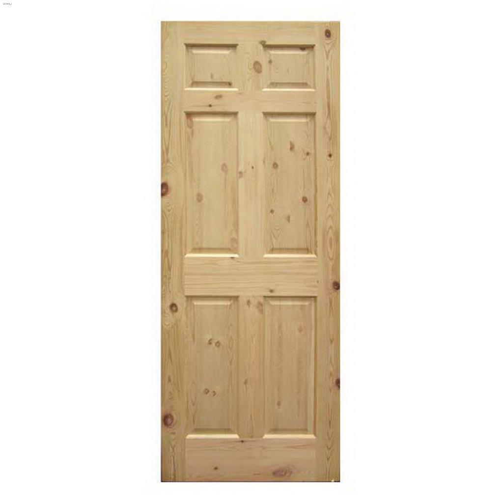 Cale de porte à 6 panneaux en pin noueux 32" x 80"