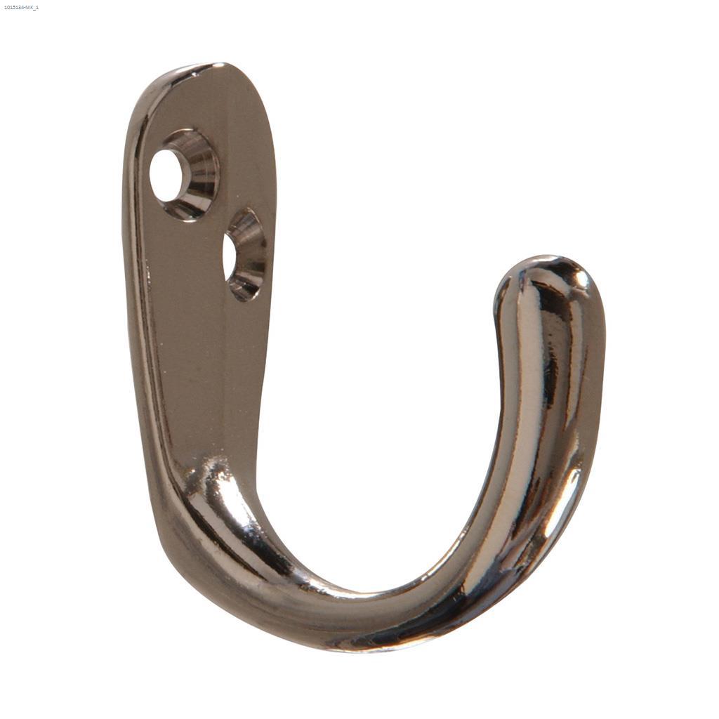 Nickel Single Clothes Hook-2/Pack