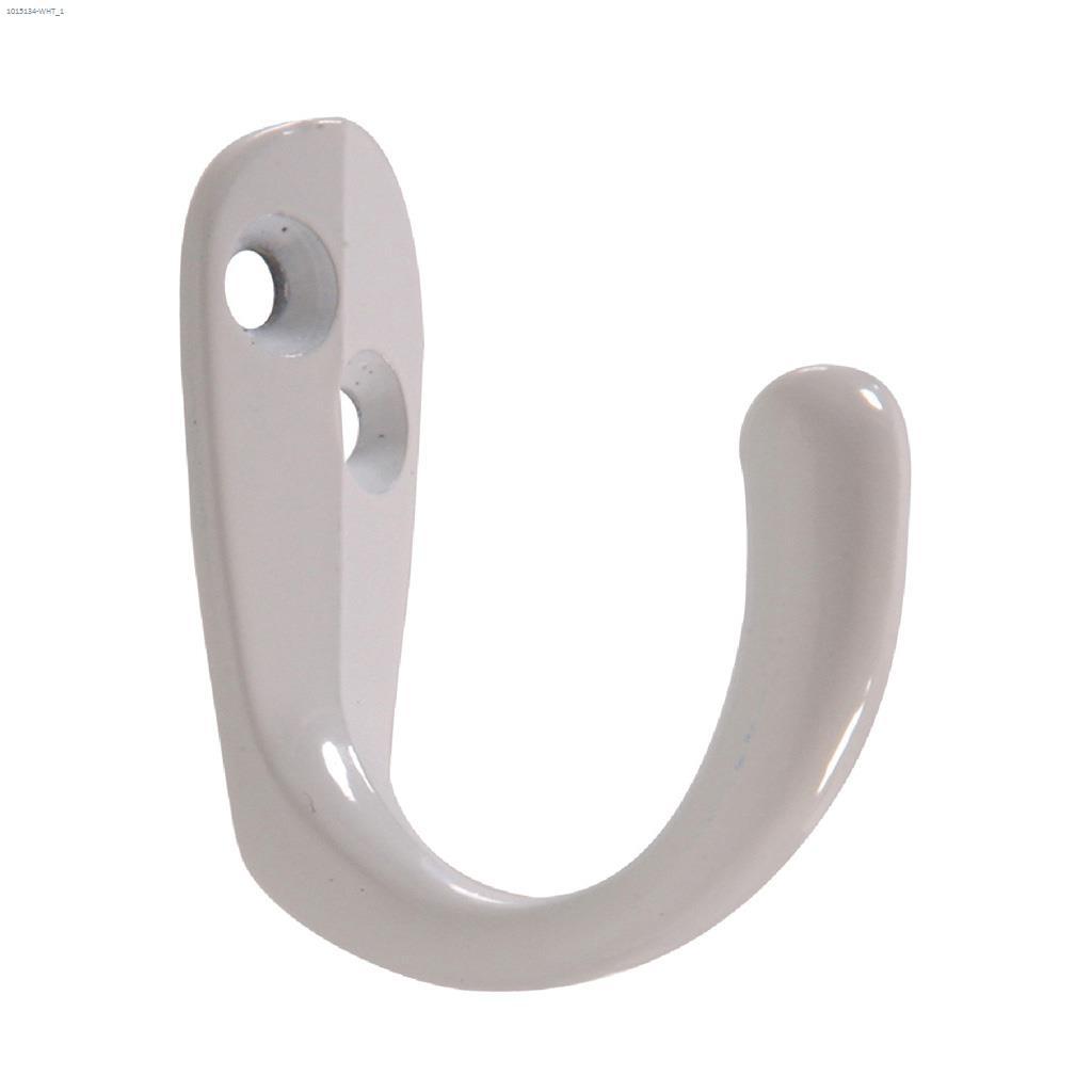 White Single Clothes Hook-2/Pack