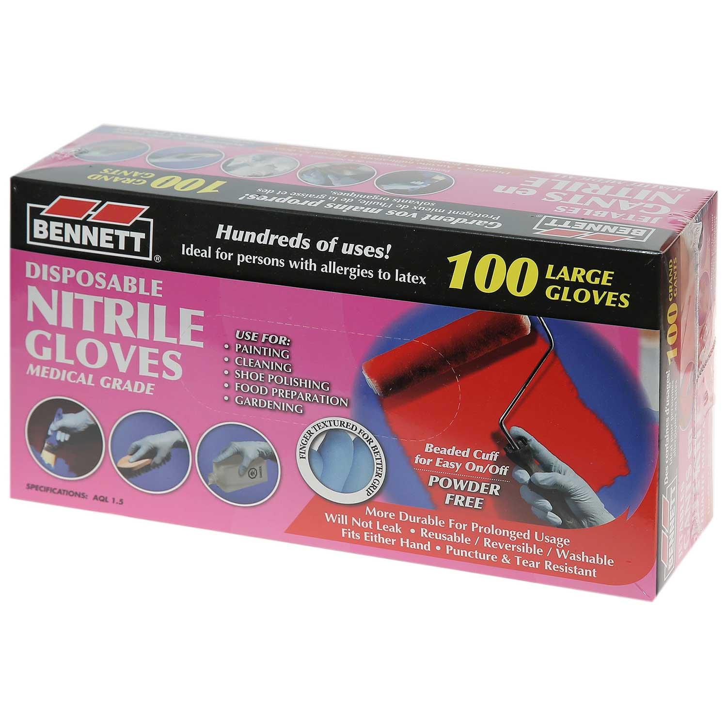 Blue Nitrile M Disposable Gloves-100/Box