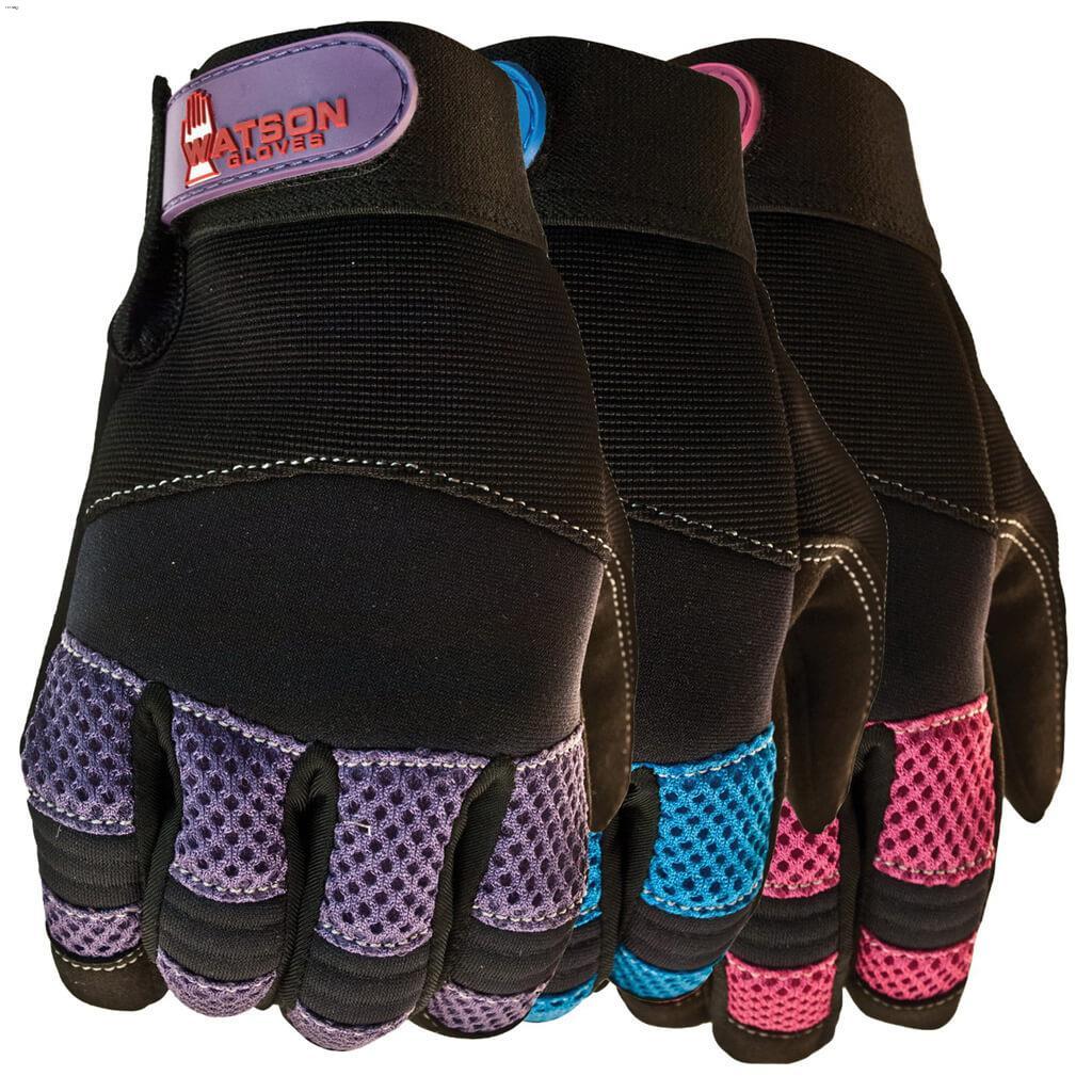 Purple Teal Fuchsia Microfiber Female Fresh Air Gloves