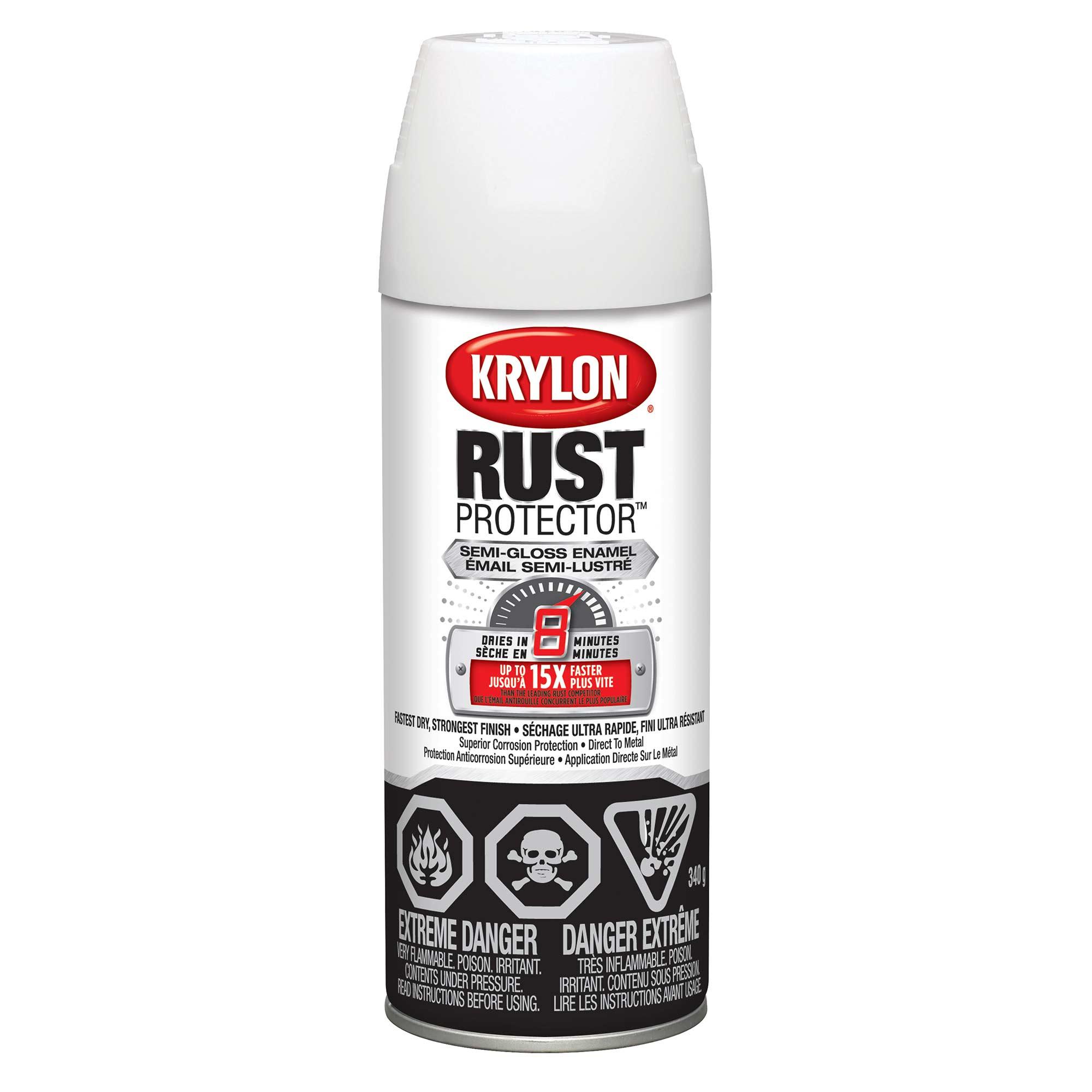 Krylon Rust Protector Enamel-Semi-Gloss White 340g