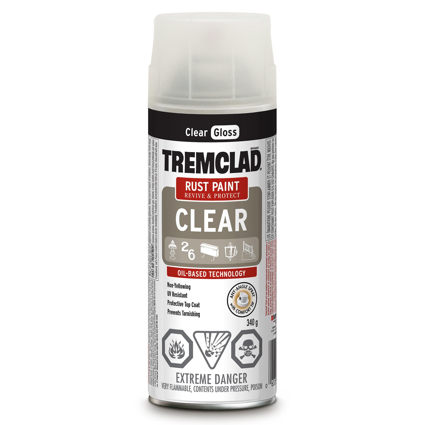 Tremclad Rust Spray Paint, Clear Gloss 340g