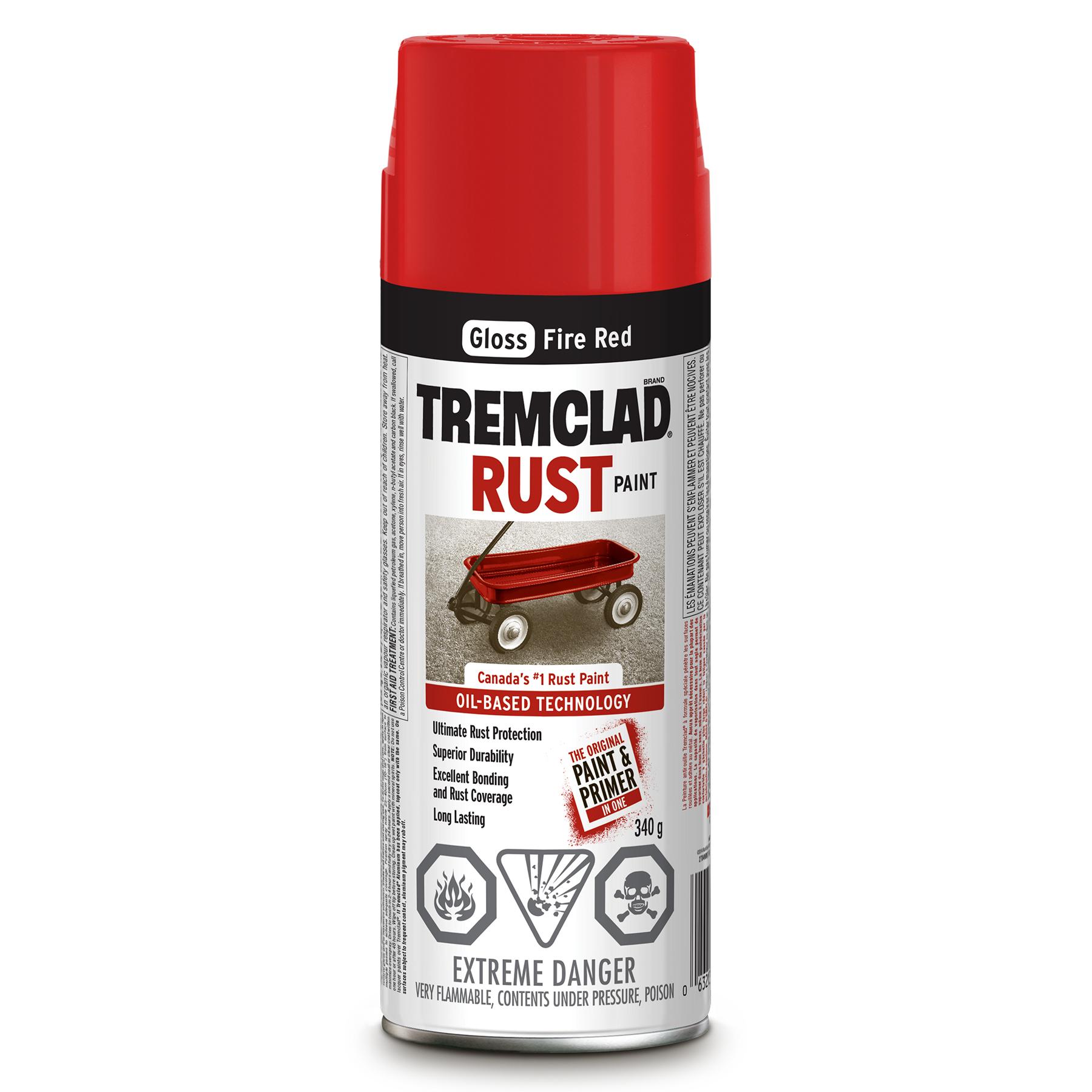 Tremclad Rust Spray Paint, Fire Red 340g