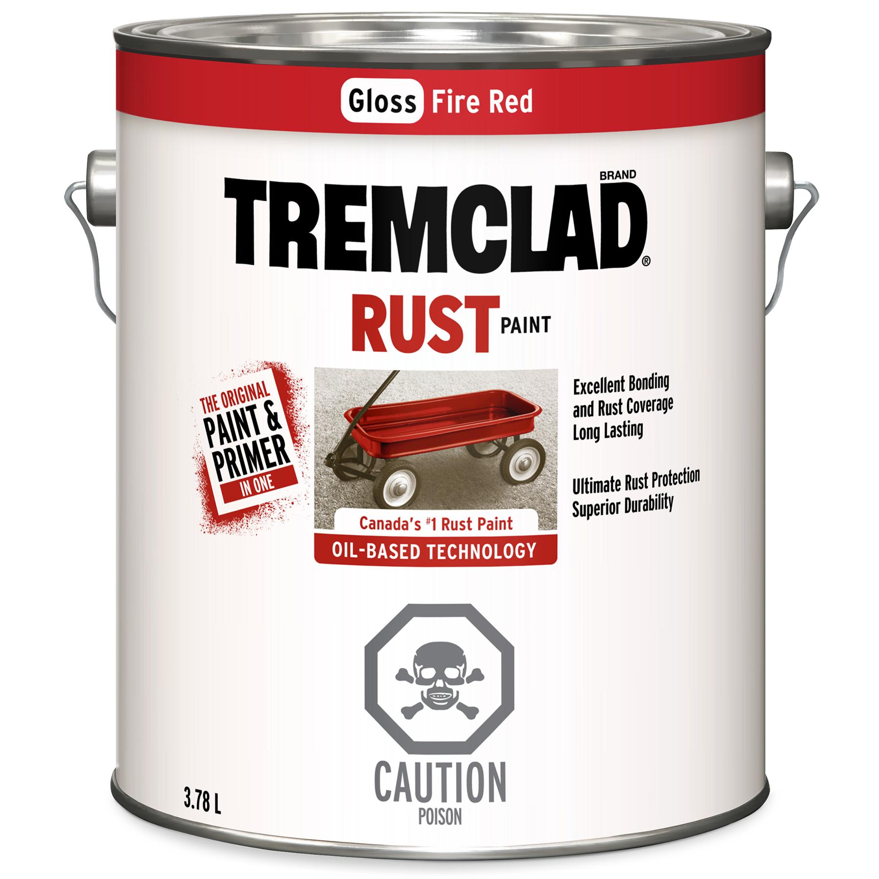 Tremclad Oil-Based Rust Paint, Fire Red 3.78L