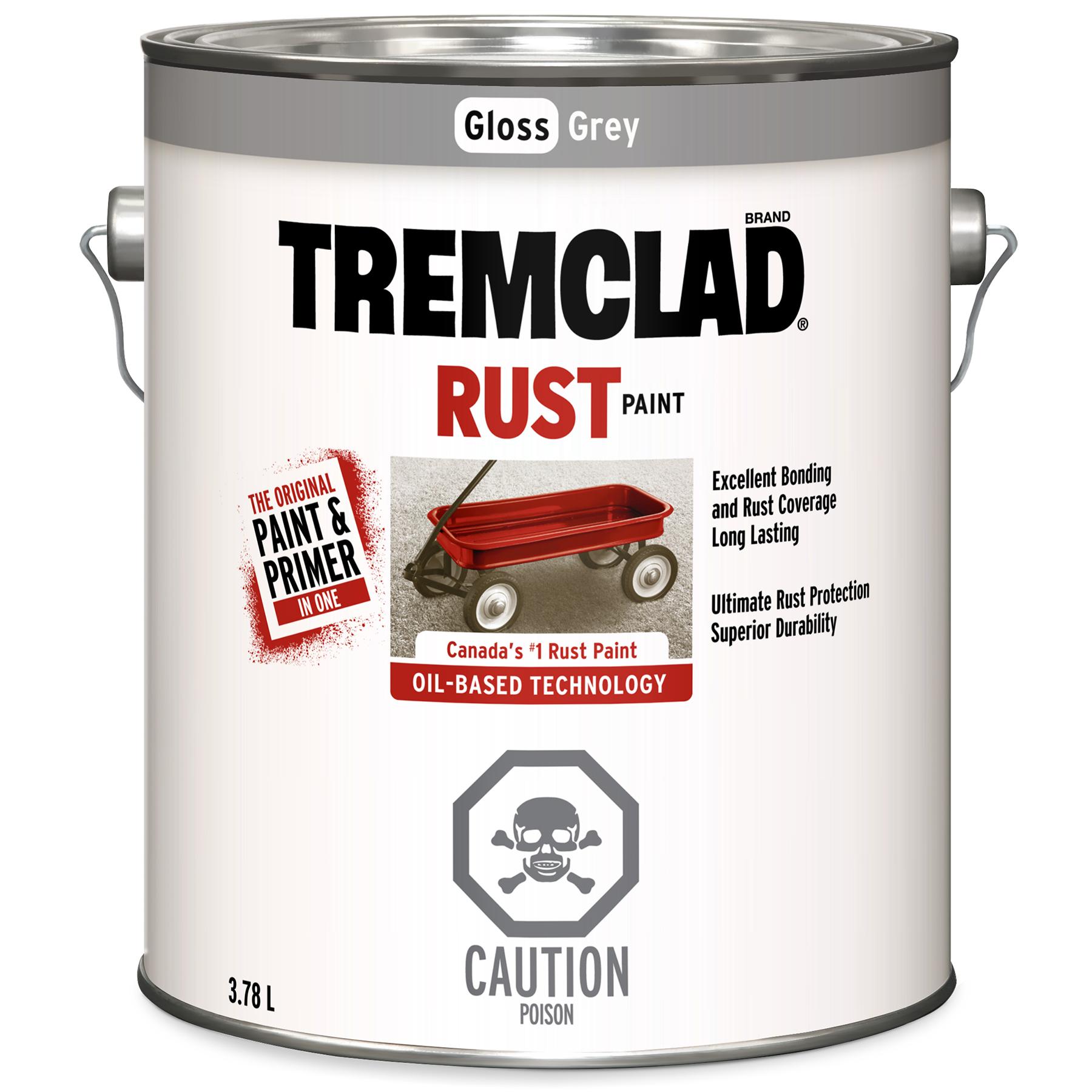 Tremclad Oil-Based Rust Paint, Grey 3.78L