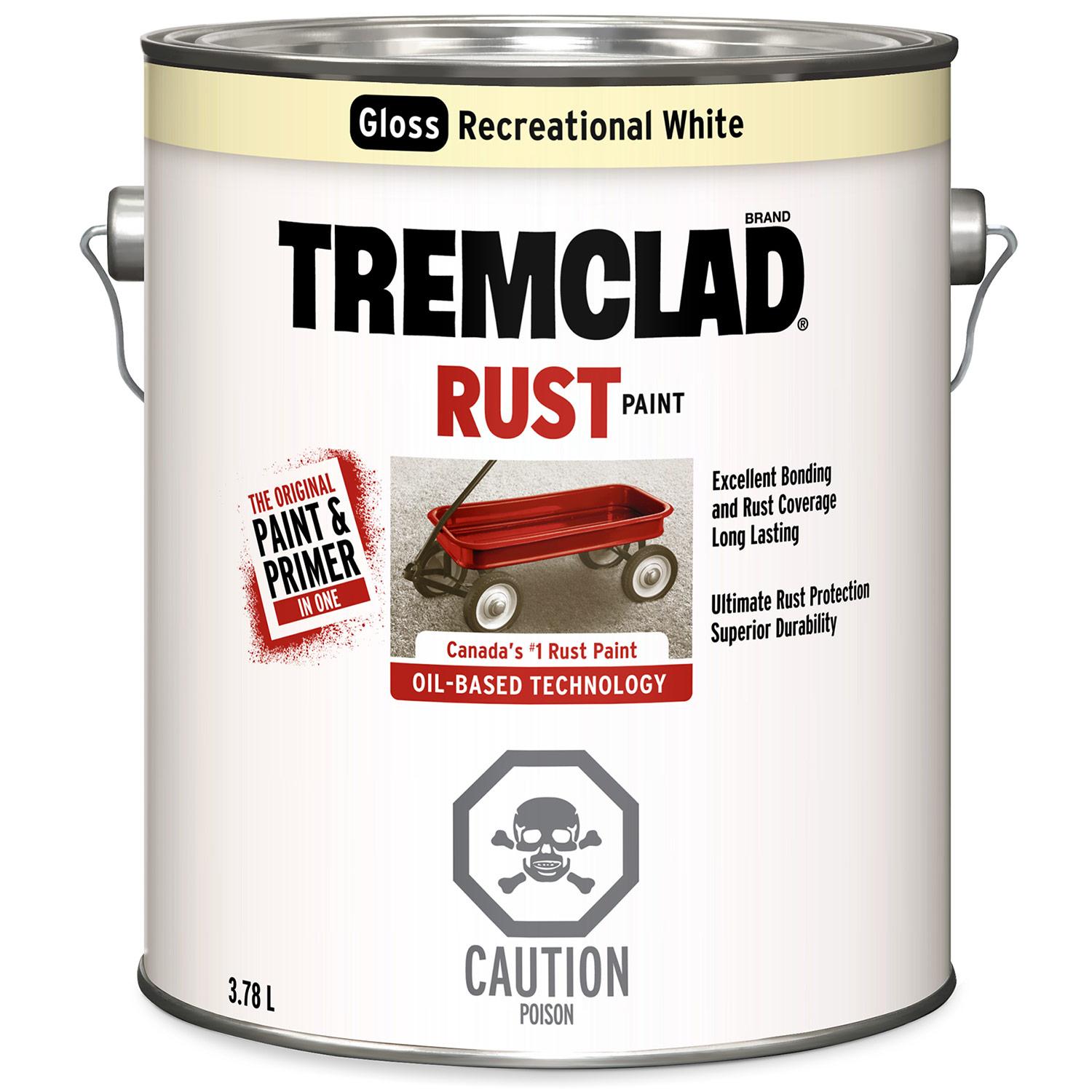 Tremclad 3.78 L Can Gloss Recreational White Rust Paint
