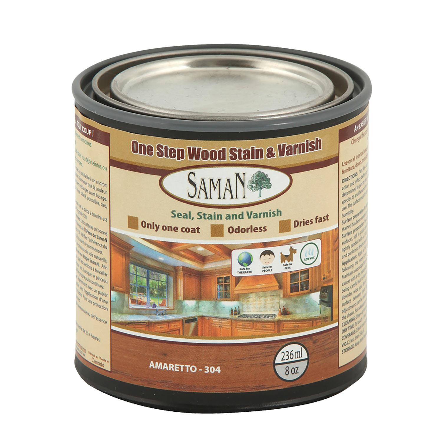 One Step Wood Stain & Varnish Amaretto 236mL