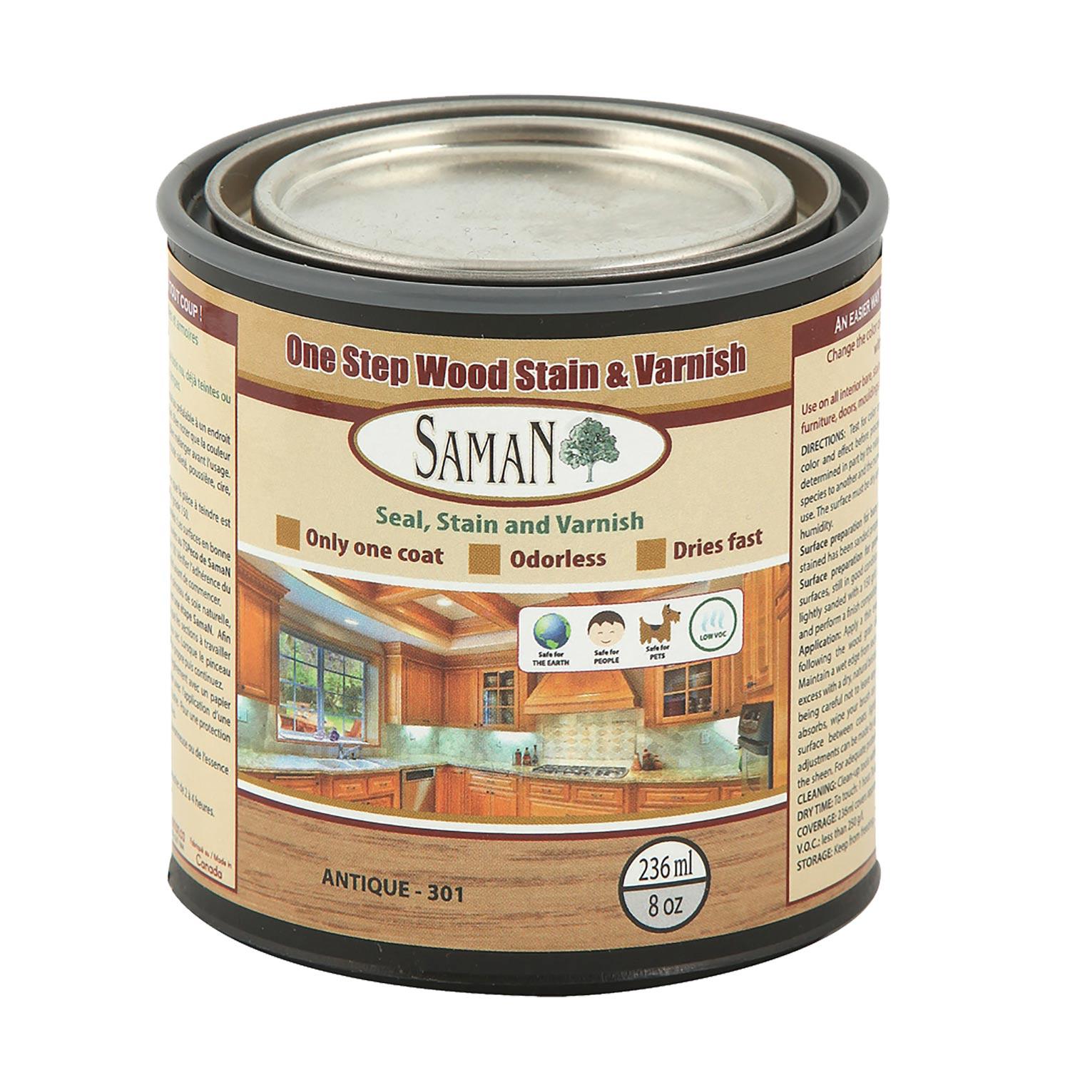 One Step Wood Stain & Varnish Antique 236mL
