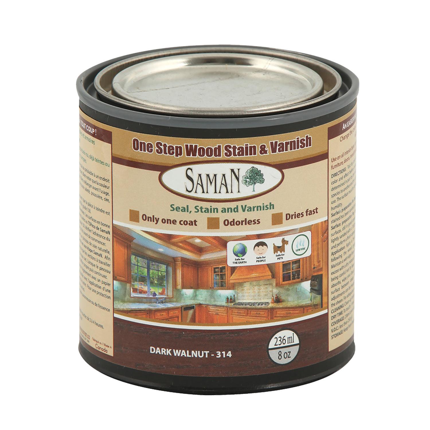 One Step Wood Stain & Varnish Dark Walnut 236mL