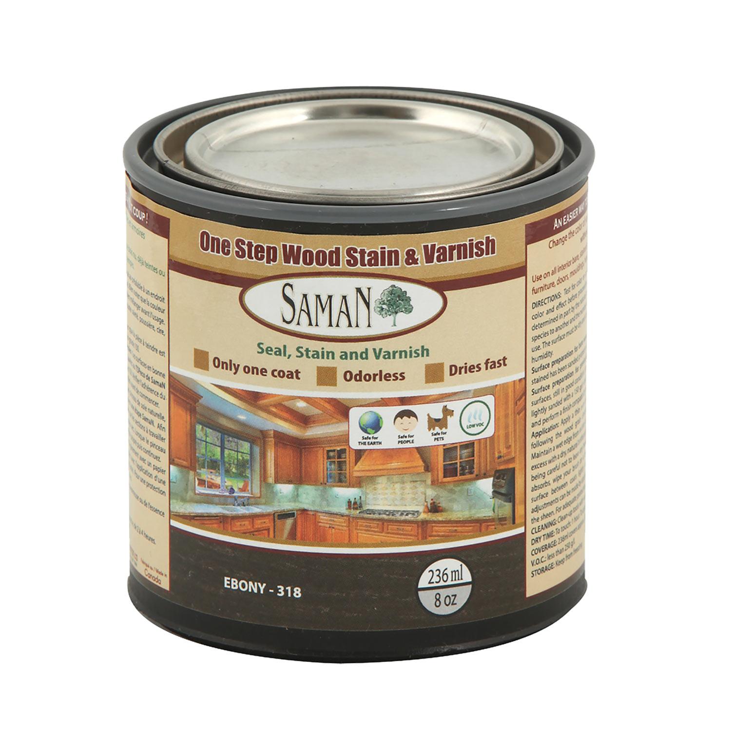 One Step Wood Stain & Varnish Ebony 236mL