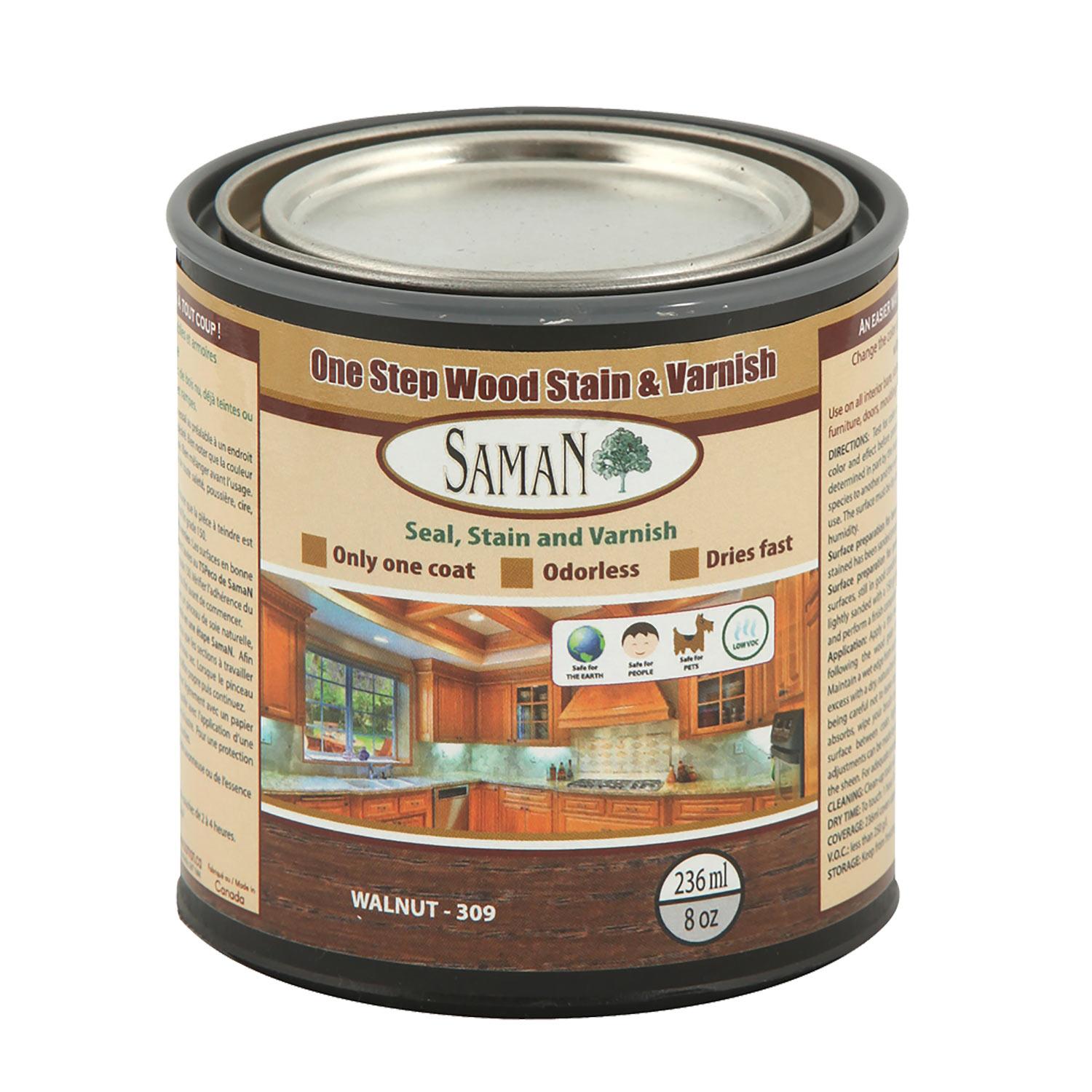 One Step Wood Stain & Varnish Walnut 236mL