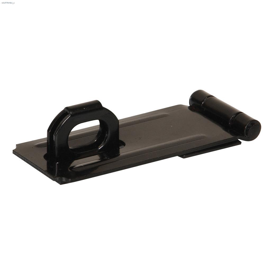3-1/2" Black Fixed Staple Safety Hasp
