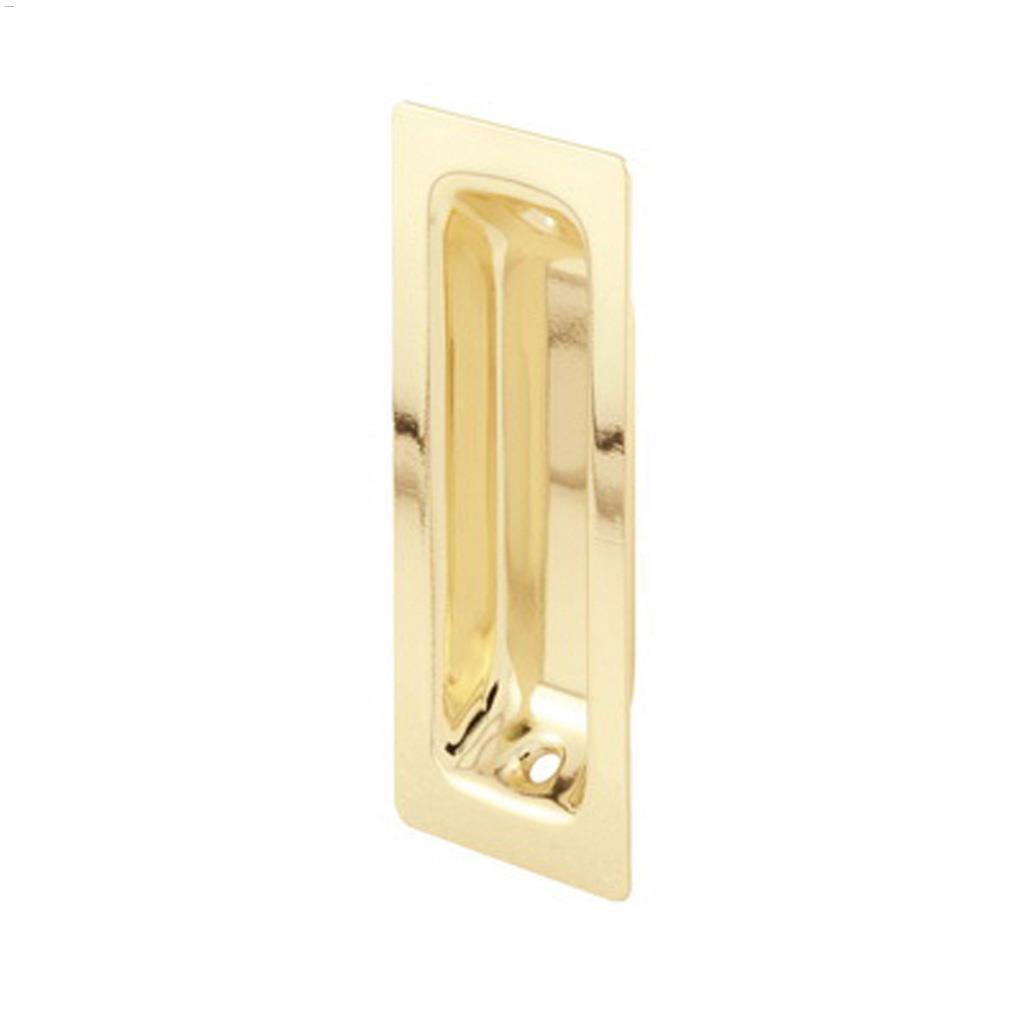 Polished Brass Sliding Closet Door Oblong Mortise Pull