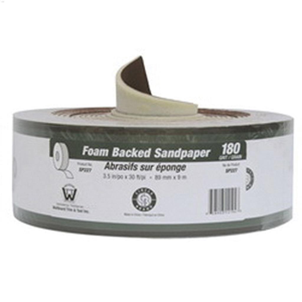 Sponge-Back Sandpaper Roll 3.5” x 30’ #150 Grit