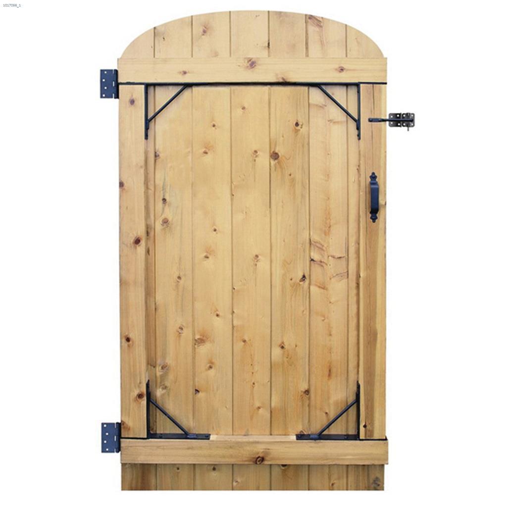 Black Galvanized Steel Gate Corner Frame Brace & Hinge Kit