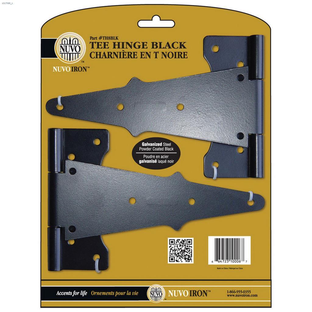 8" Black Galvanized Steel Tee Hinge