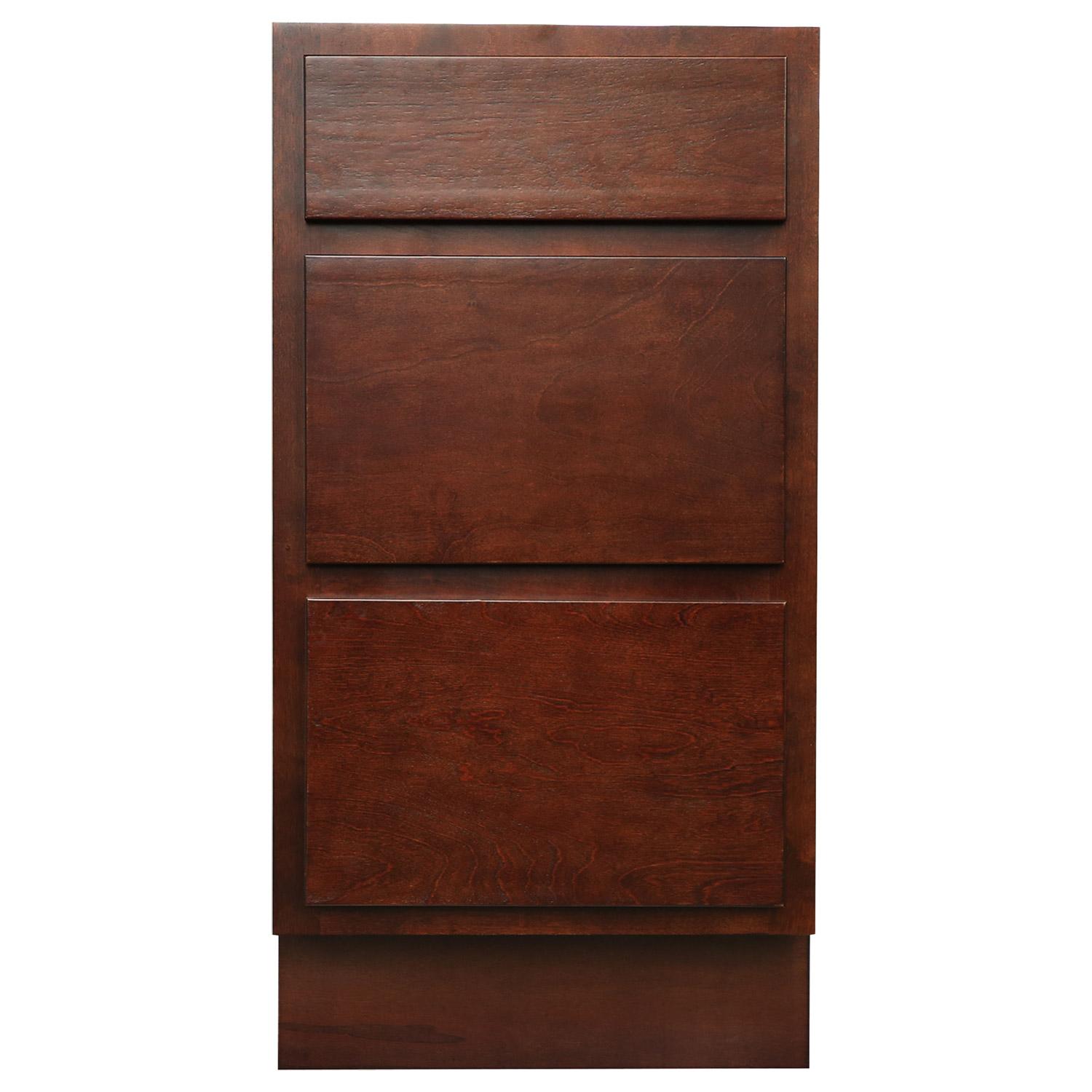 18" Espresso 3 Drawer Base Cabinet