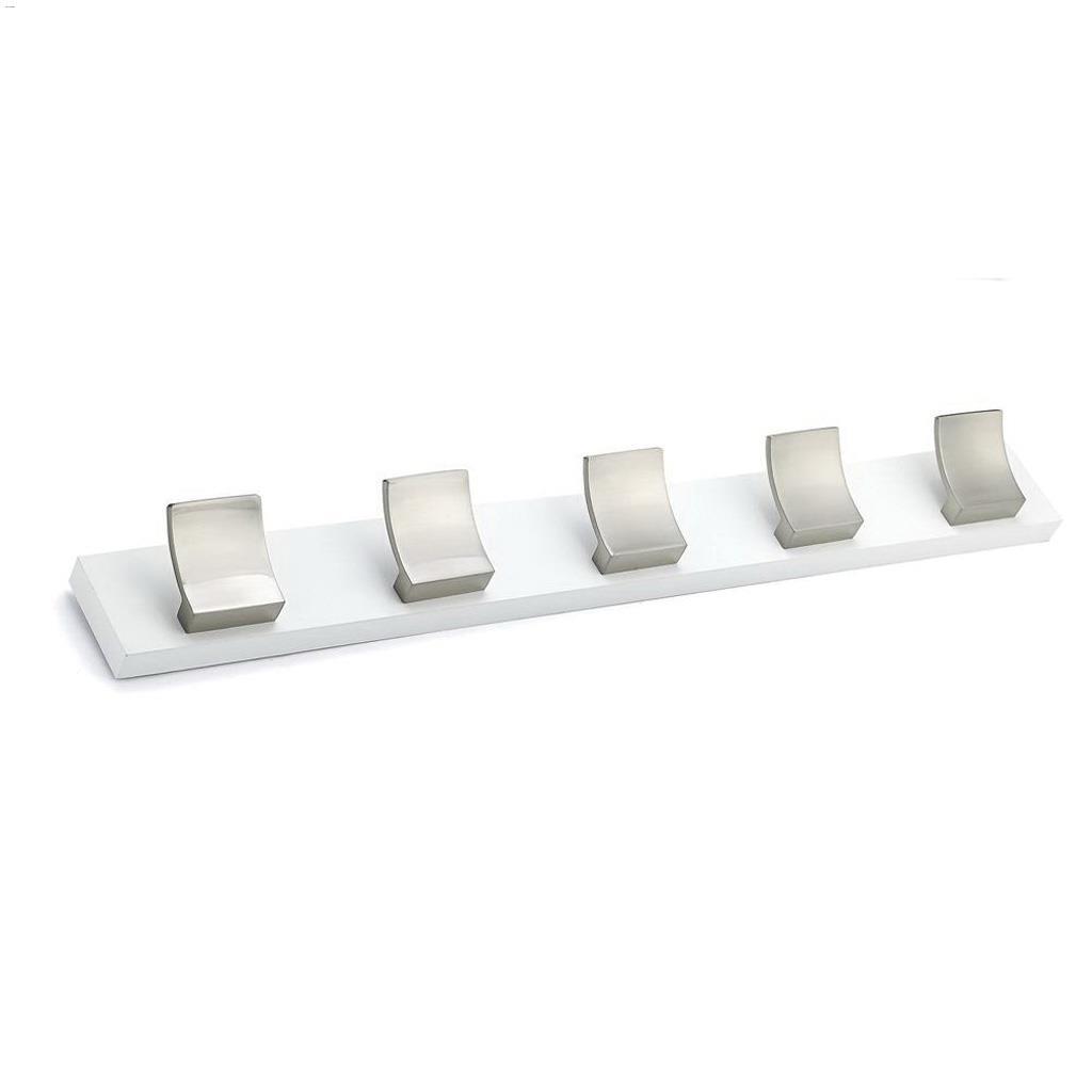 533.4 mm White With Brushed Nickel Hook Rack