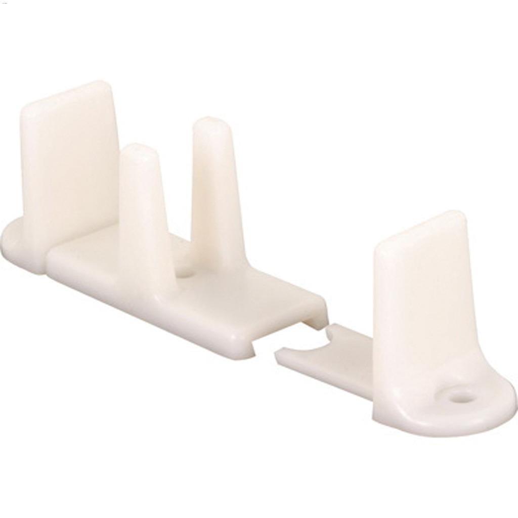 2-1/8" x 1-1/4" White Sliding Closet Door Bottom Guide
