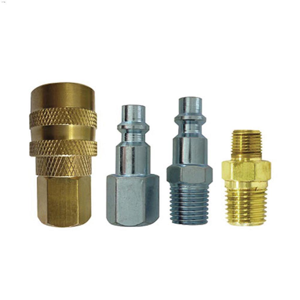 1/4" MNPT x 1/4" FNPT Brass/Steel Hose Connection-4 Piece