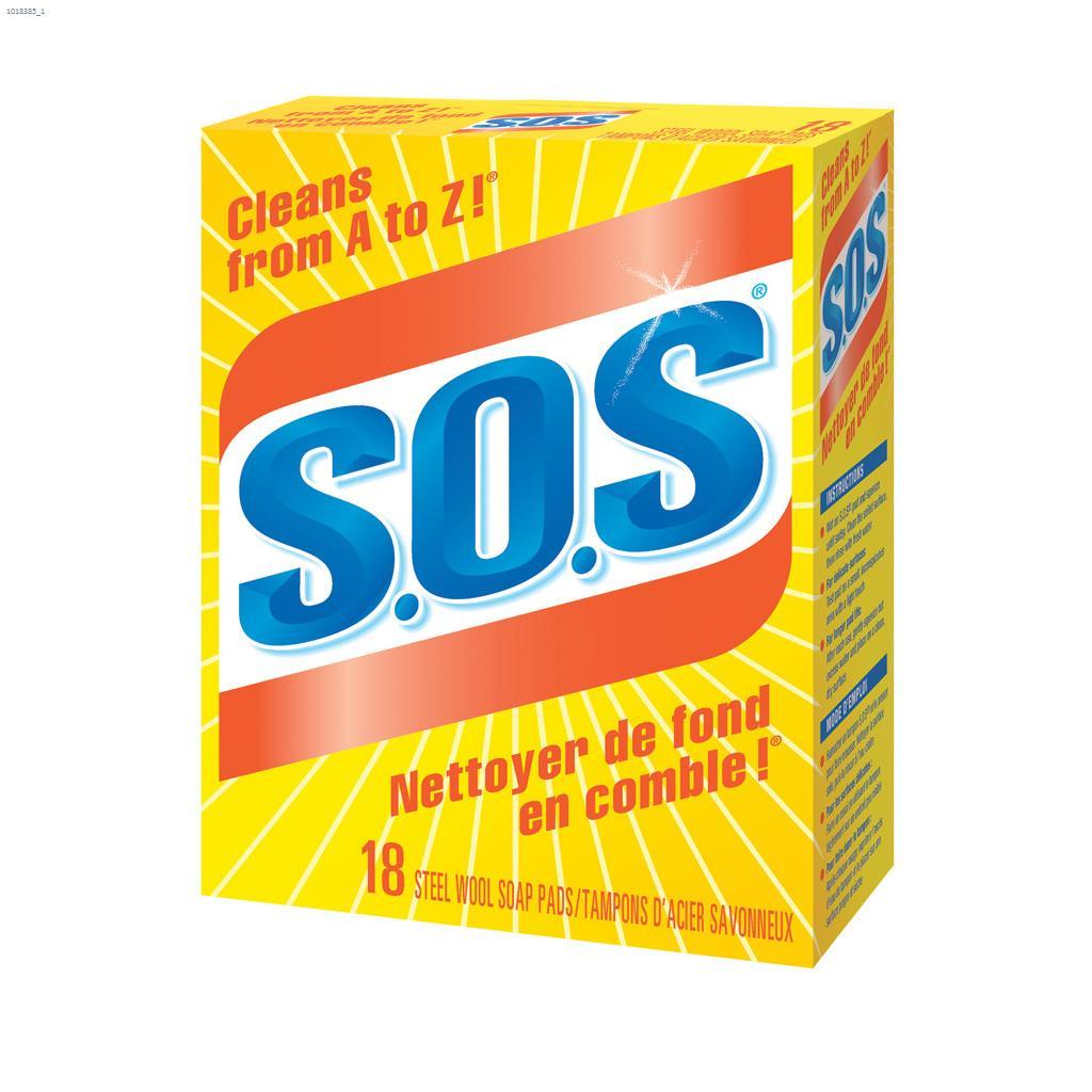 S.O.S Steel Wool Soap Pad-18/Pack